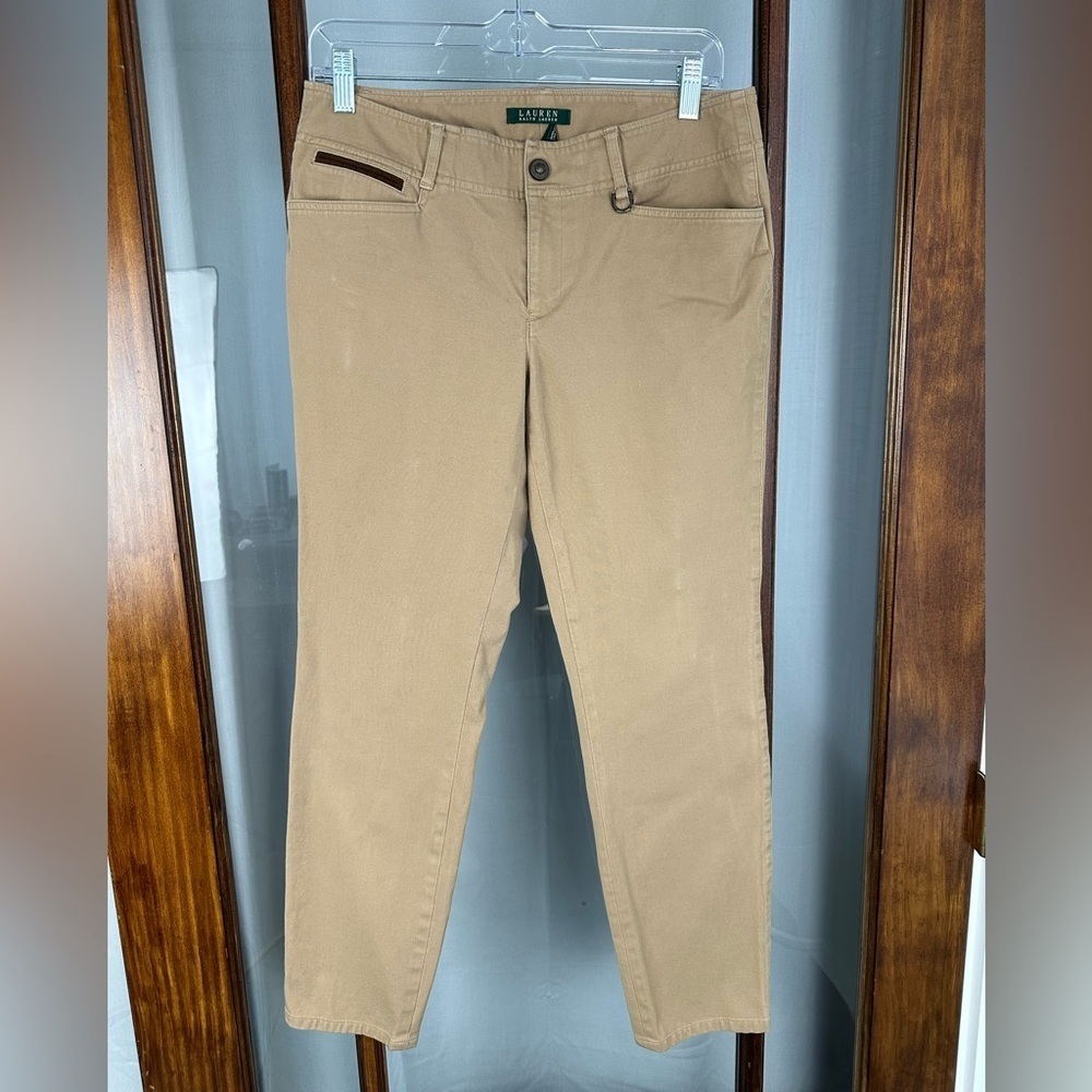 LRL Ralph Lauren Pants Equestrian Style Imperial‎ Khaki Size 8 Women’s Preppy
